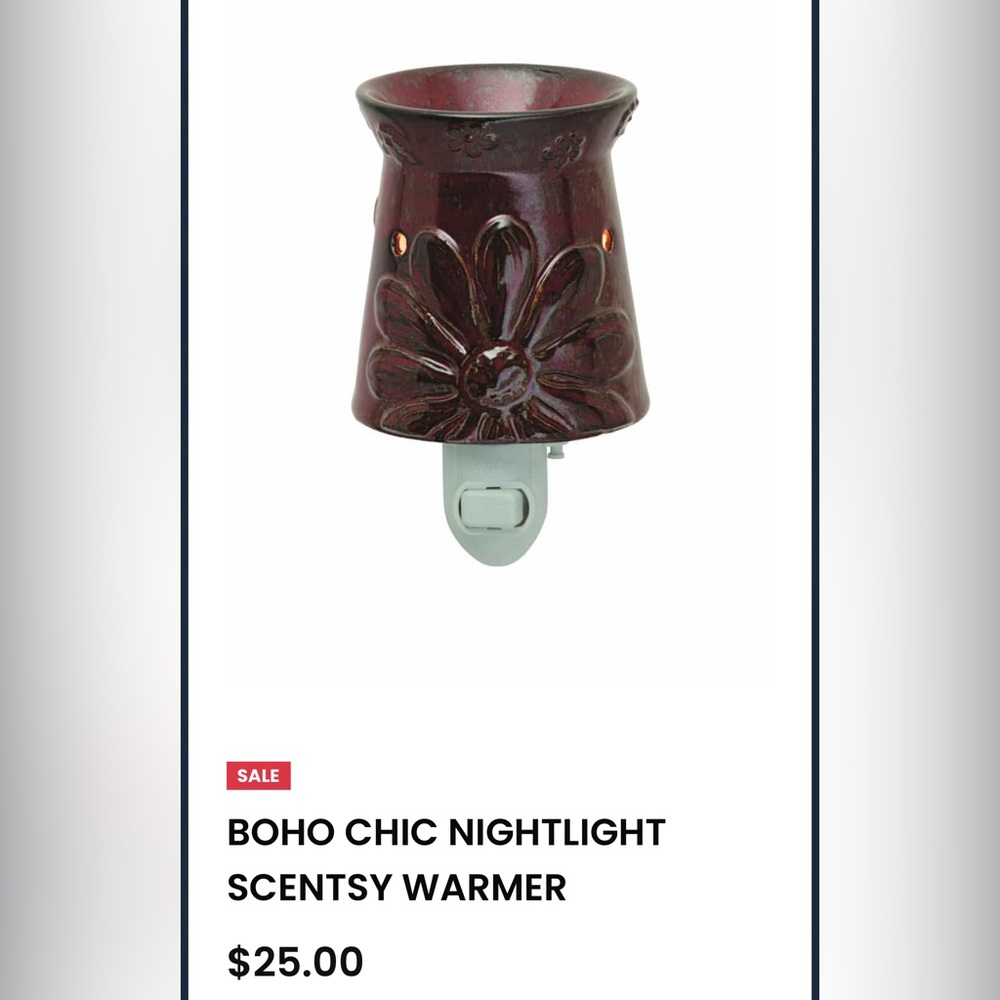 Boho Chic Nightlight Scentsy Warmer - Brown